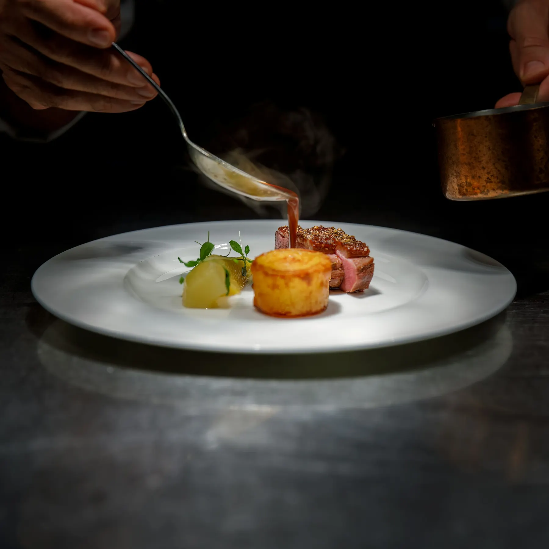 Tasting menu plating